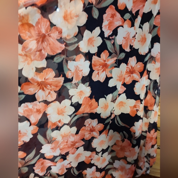 Alex B Nites, Navy floral long dress, Rhinestone waistband, 18W - Picture 3 of 6